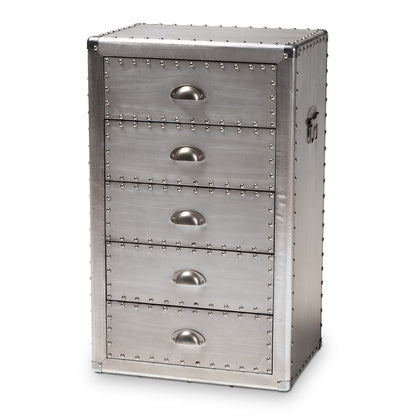 Baxton Studio - Davet Chest in Silver - JY17B167-Silver-Cabinet view 1