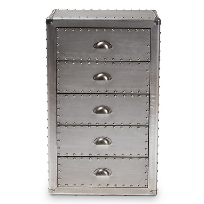 Baxton Studio - Davet Chest in Silver - JY17B167-Silver-Cabinet view 3