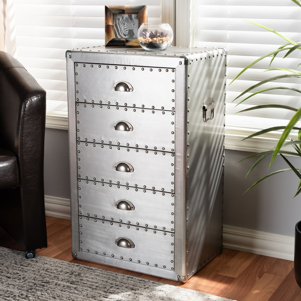 Baxton Studio - Davet Chest in Silver - JY17B167-Silver-Cabinet view 7