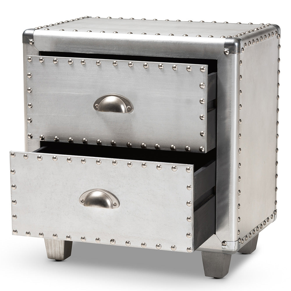 Baxton Studio - Davet End Table in Silver - JY17B170-Silver-ET view 2