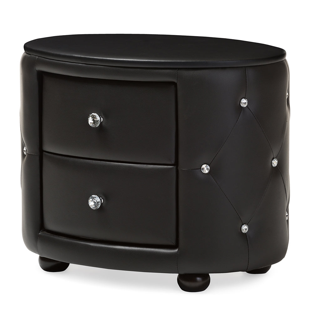 Baxton Studio - Davina Nightstand in Black - BBT3119-Black NS view 1