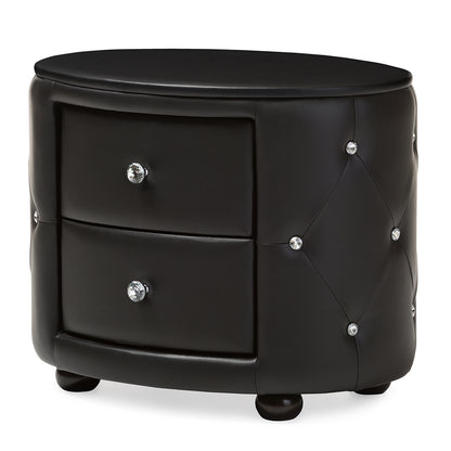 Baxton Studio - Davina Nightstand in Black - BBT3119-Black NS view 1