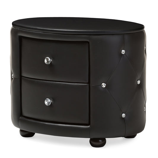 Baxton Studio - Davina Nightstand in Black - BBT3119-Black NS view 1
