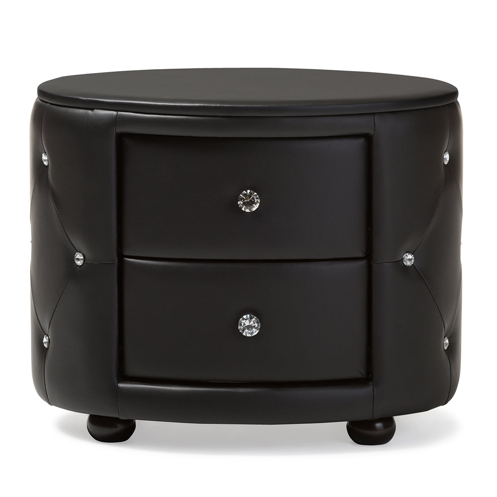 Baxton Studio - Davina Nightstand in Black - BBT3119-Black NS view 2