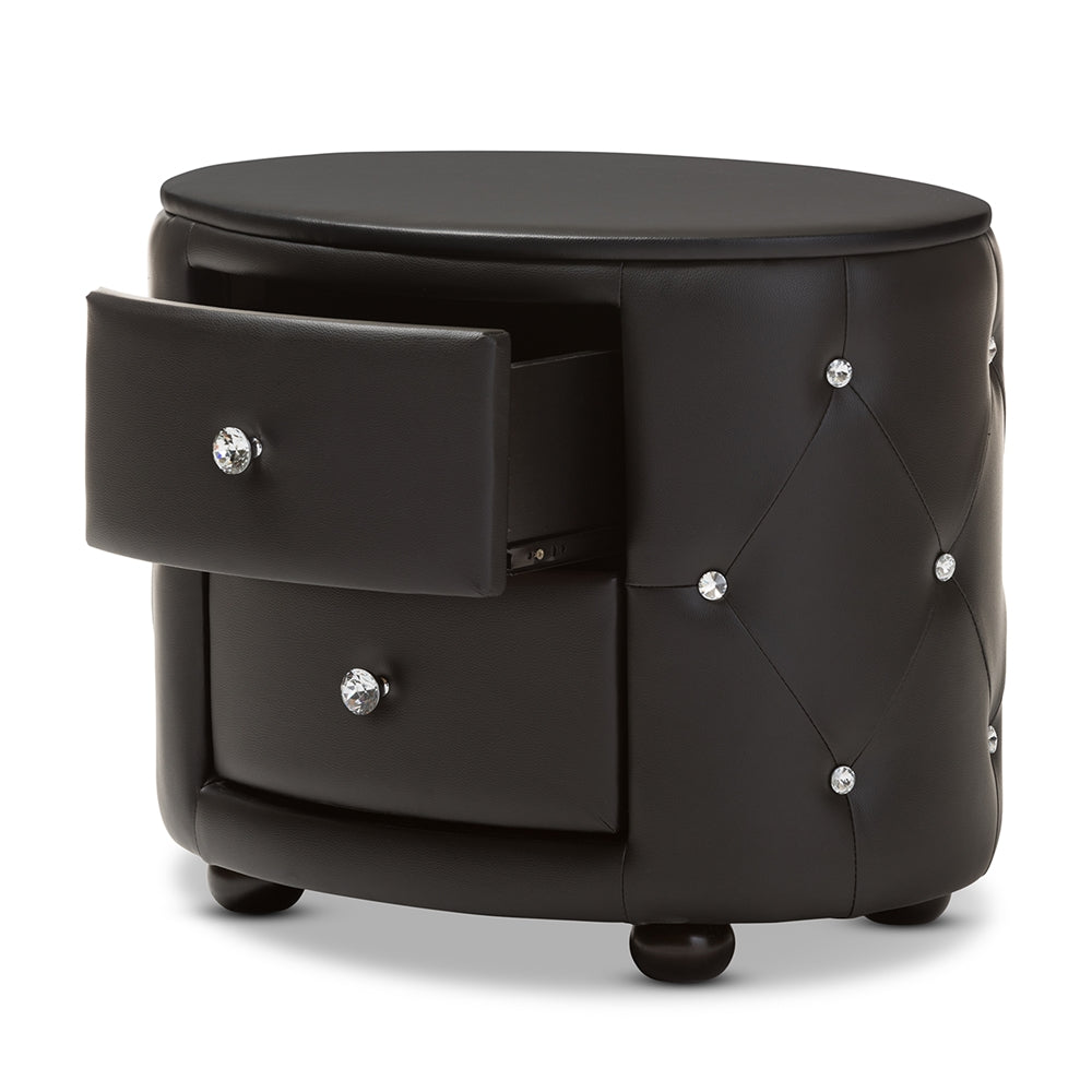 Baxton Studio - Davina Nightstand in Black - BBT3119-Black NS view 3