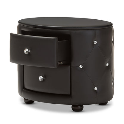 Baxton Studio - Davina Nightstand in Black - BBT3119-Black NS view 3