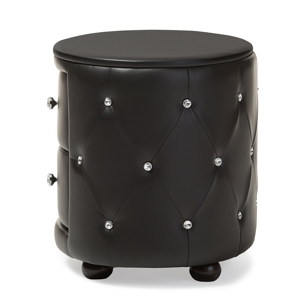 Baxton Studio - Davina Nightstand in Black - BBT3119-Black NS view 4