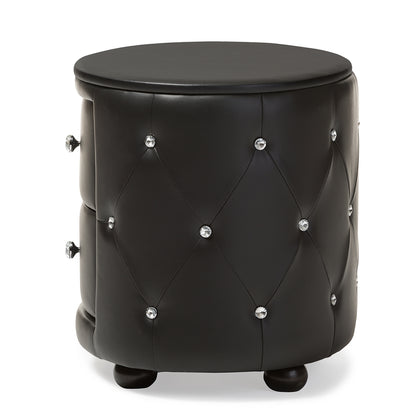 Baxton Studio - Davina Nightstand in Black - BBT3119-Black NS view 4