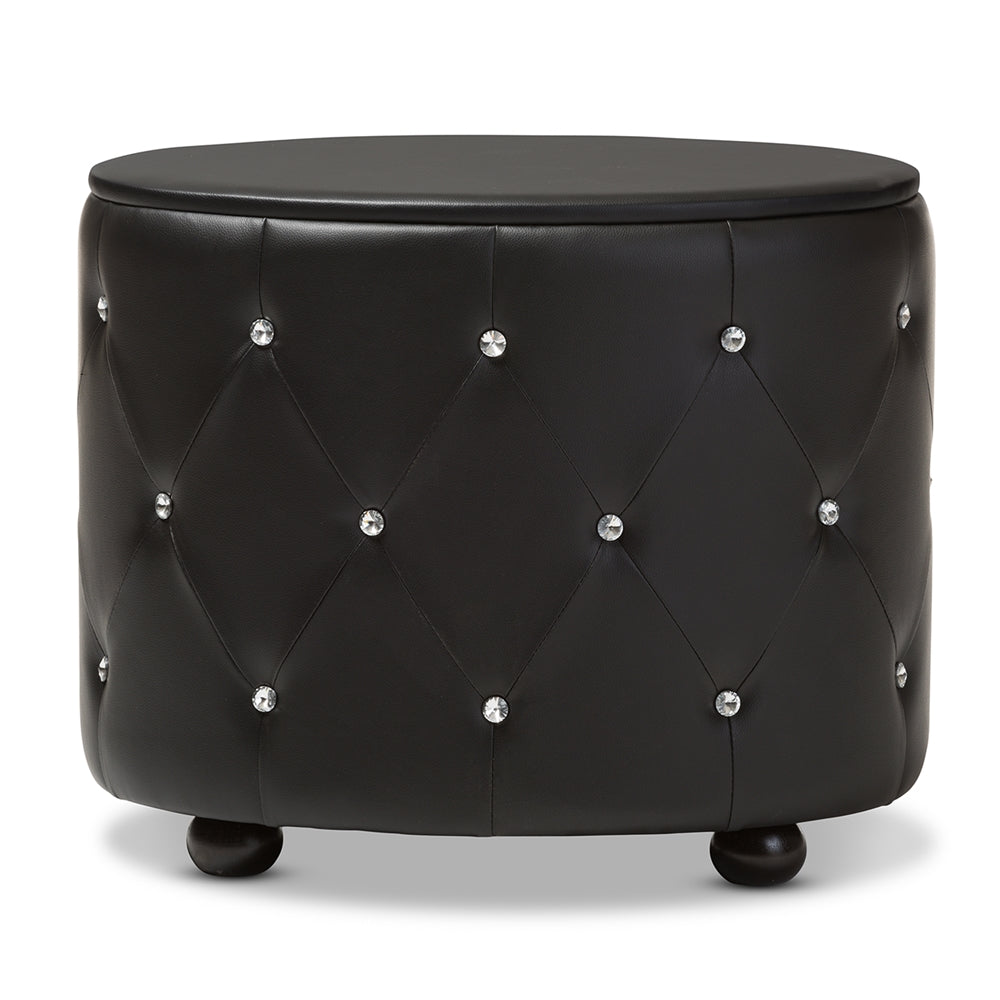 Baxton Studio - Davina Nightstand in Black - BBT3119-Black NS view 5