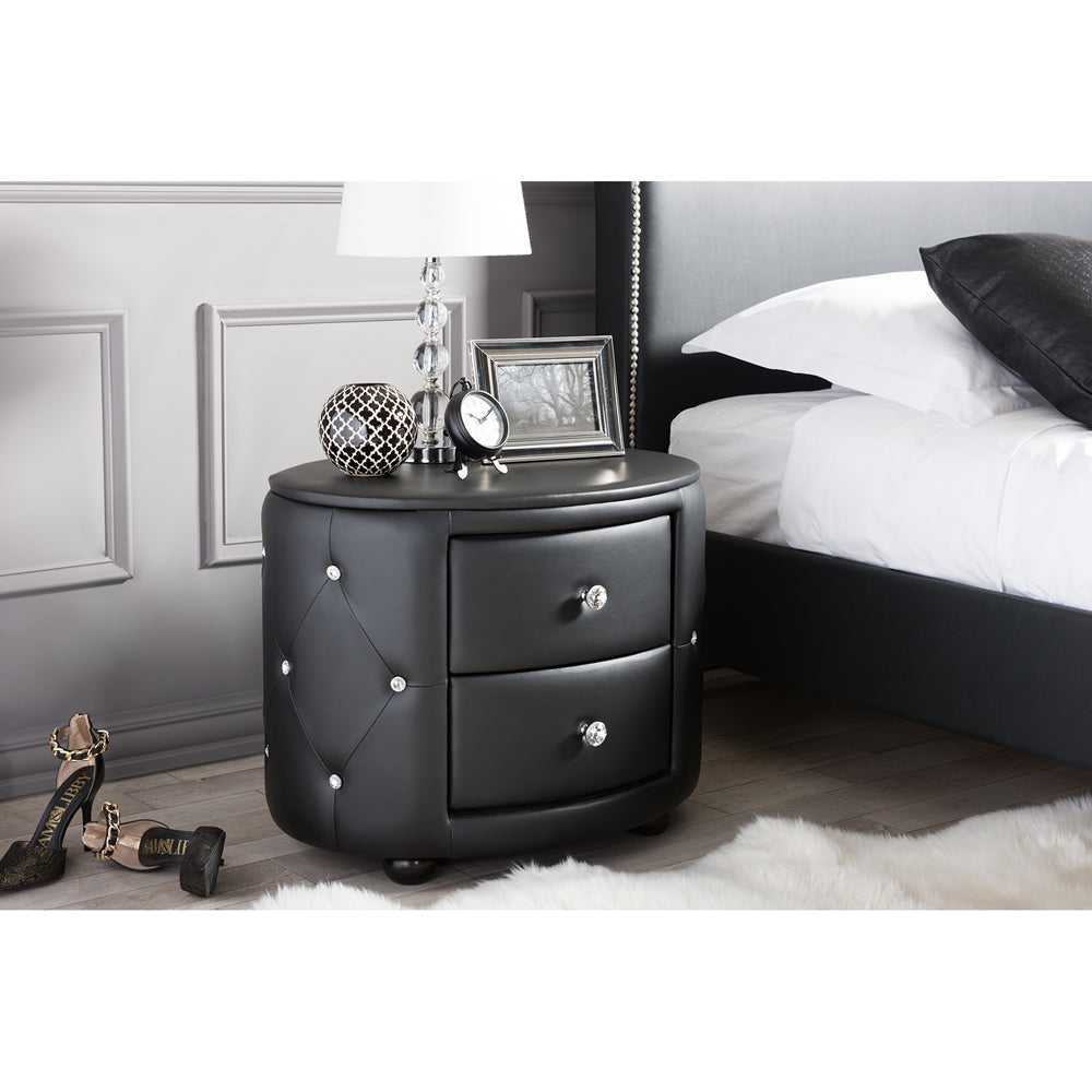 Baxton Studio - Davina Nightstand in Black - BBT3119-Black NS view 6
