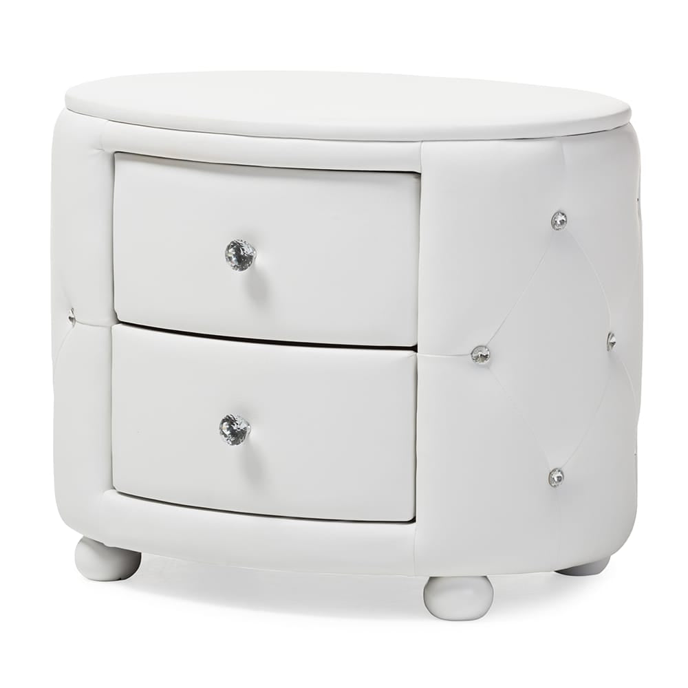 Baxton Studio - Davina Nightstand in White - BBT3119-White NS view 1