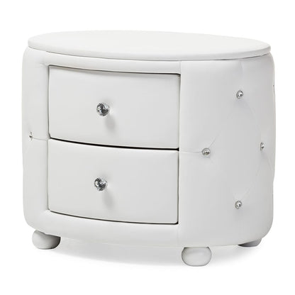 Baxton Studio - Davina Nightstand in White - BBT3119-White NS view 1
