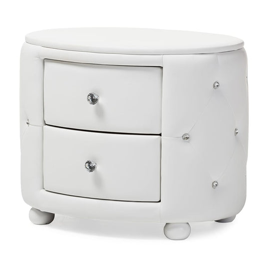 Baxton Studio - Davina Nightstand in White - BBT3119-White NS view 1