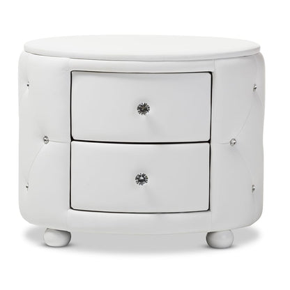 Baxton Studio - Davina Nightstand in White - BBT3119-White NS view 2