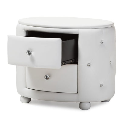 Baxton Studio - Davina Nightstand in White - BBT3119-White NS view 3
