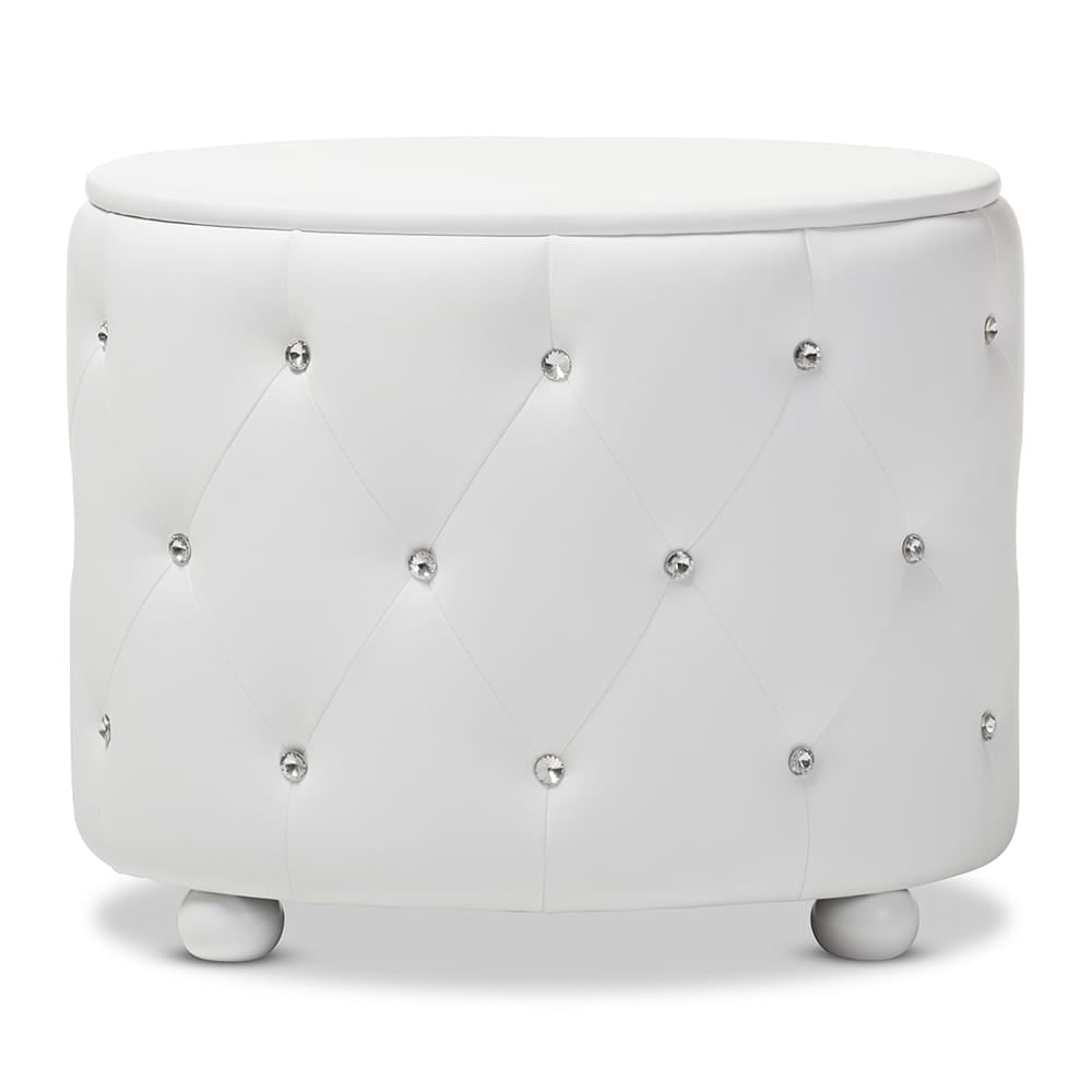 Baxton Studio - Davina Nightstand in White - BBT3119-White NS view 5