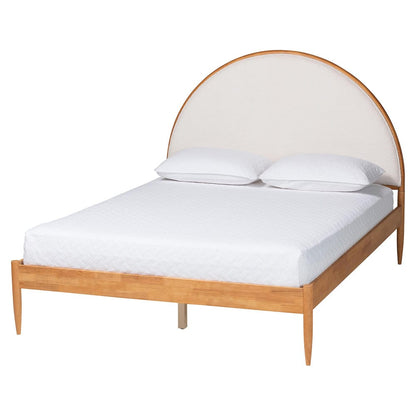 Baxton Studio - Dawson Queen Size Bed in Cream/Walnut Brown - MG0238-1-NT Oak/Cream 3001-Queen view 1