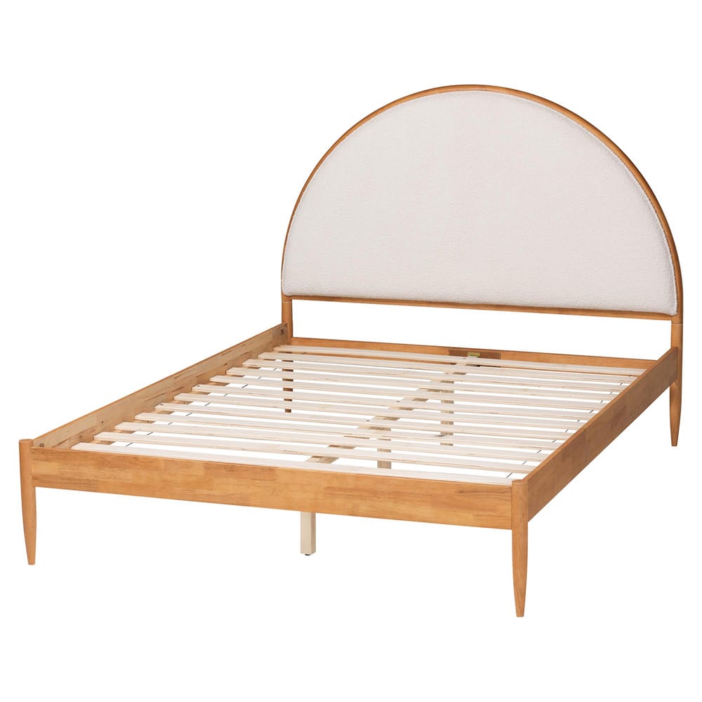 Baxton Studio - Dawson Queen Size Bed in Cream/Walnut Brown - MG0238-1-NT Oak/Cream 3001-Queen view 3