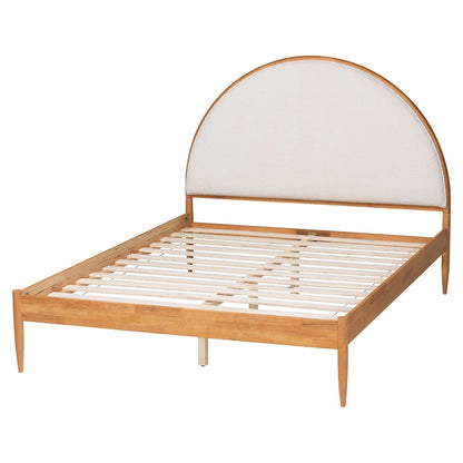 Baxton Studio - Dawson Queen Size Bed in Cream/Walnut Brown - MG0238-1-NT Oak/Cream 3001-Queen view 3