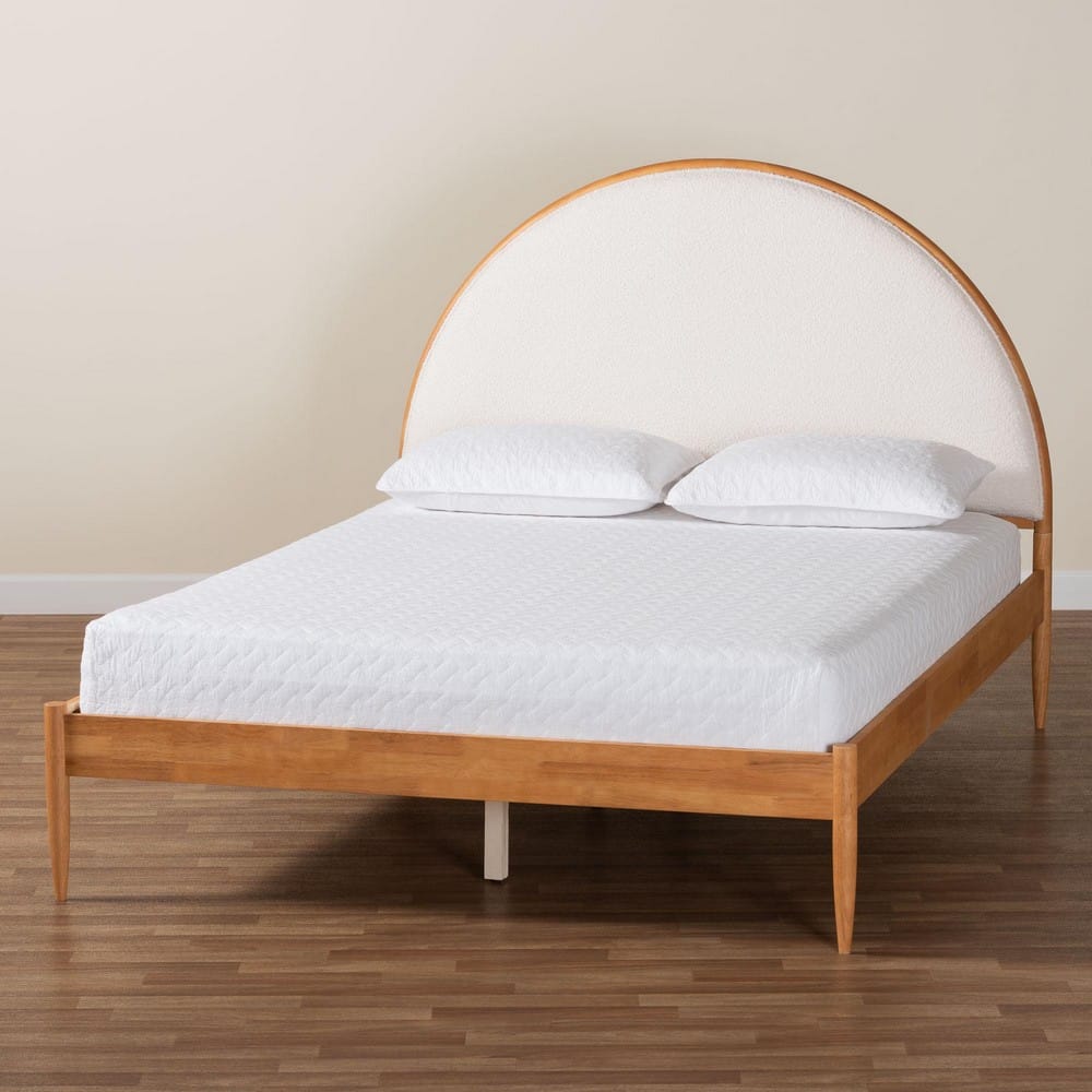 Baxton Studio - Dawson Queen Size Bed in Cream/Walnut Brown - MG0238-1-NT Oak/Cream 3001-Queen view 8