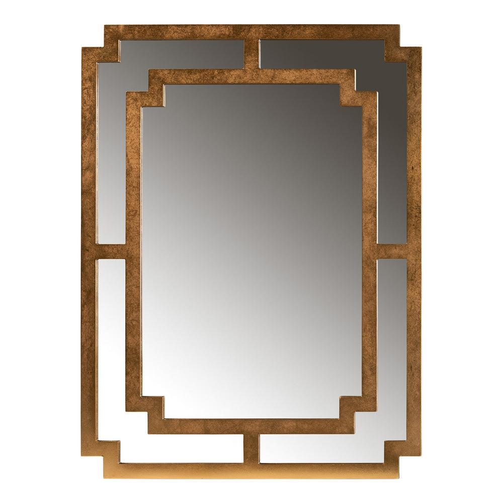 Baxton Studio - Dayana Mirror in Antique Gold/Mirror - RXW-8460 view 1