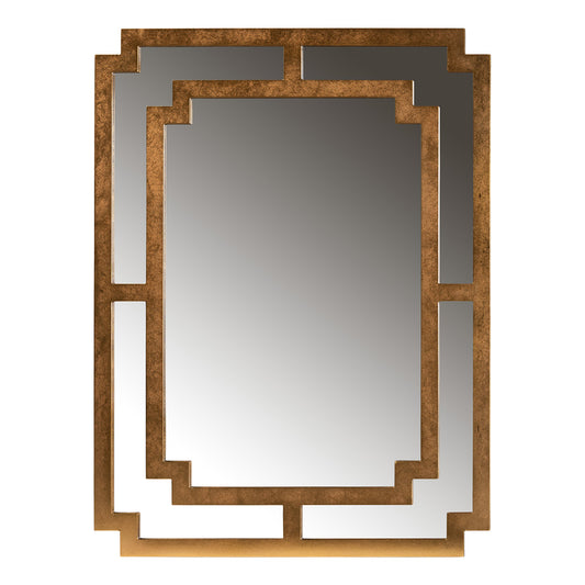 Baxton Studio - Dayana Mirror in Antique Gold/Mirror - RXW-8460 view 1