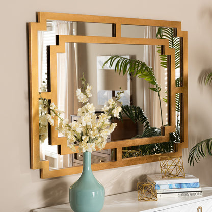 Baxton Studio - Dayana Mirror in Antique Gold/Mirror - RXW-8460 view 3