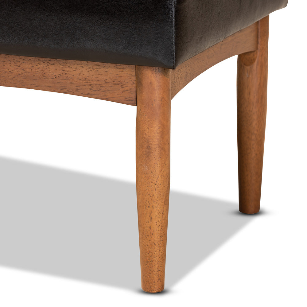 Baxton Studio - Daymond Dining Bench in Dark Brown/Walnut Brown - BBT8051.12-Dark Brown/Walnut-Bench view 4