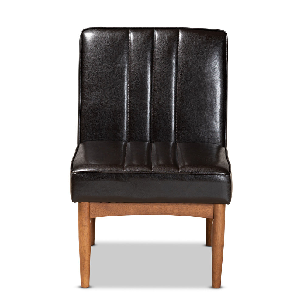 Baxton Studio - Daymond Dining Chair in Dark Brown/Walnut Brown - BBT8051.12-Dark Brown/Walnut-CC view 2