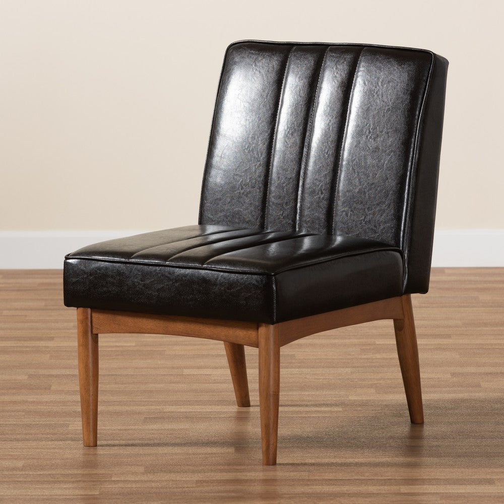 Baxton Studio - Daymond Dining Chair in Dark Brown/Walnut Brown - BBT8051.12-Dark Brown/Walnut-CC view 8