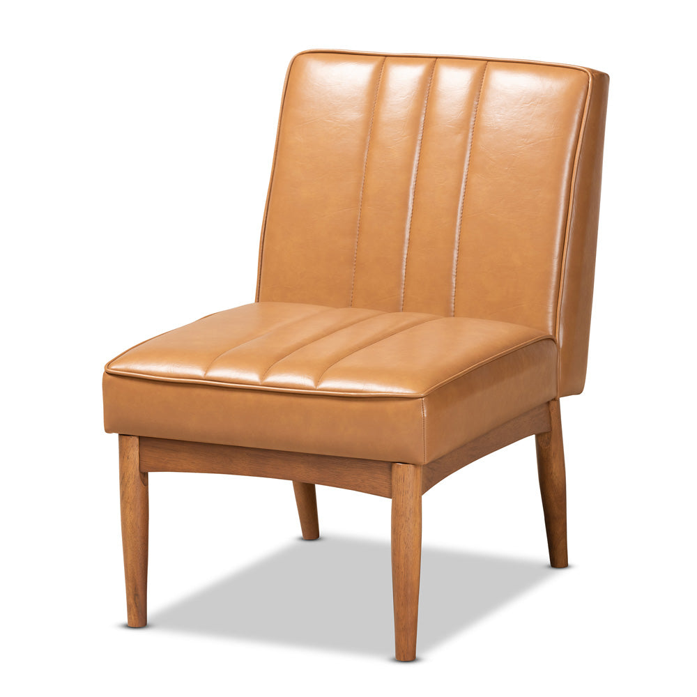Baxton Studio - Daymond Dining Chair in Tan/Walnut Brown - BBT8051.12-Tan/Walnut-CC view 1