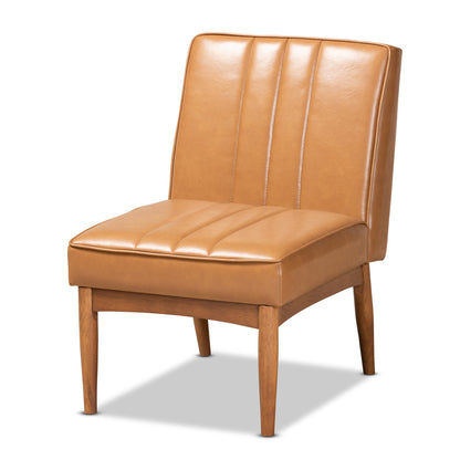 Baxton Studio - Daymond Dining Chair in Tan/Walnut Brown - BBT8051.12-Tan/Walnut-CC view 1