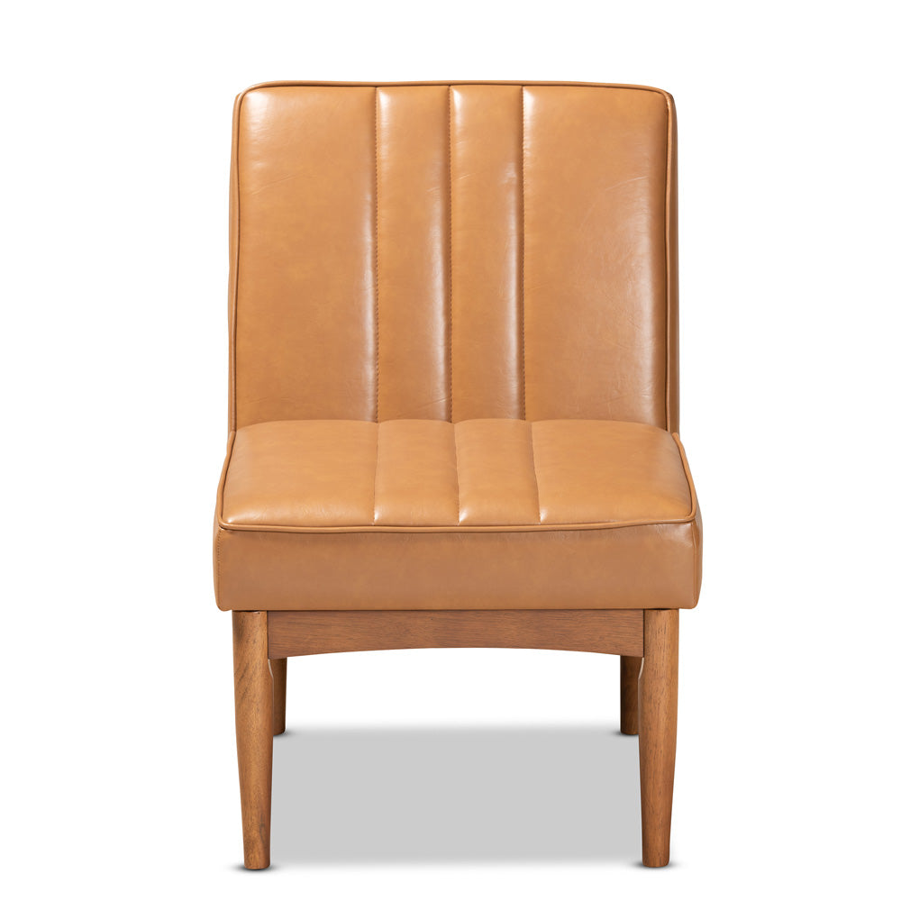Baxton Studio - Daymond Dining Chair in Tan/Walnut Brown - BBT8051.12-Tan/Walnut-CC view 2