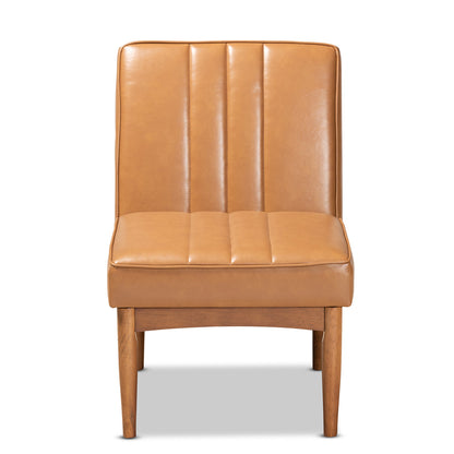 Baxton Studio - Daymond Dining Chair in Tan/Walnut Brown - BBT8051.12-Tan/Walnut-CC view 2