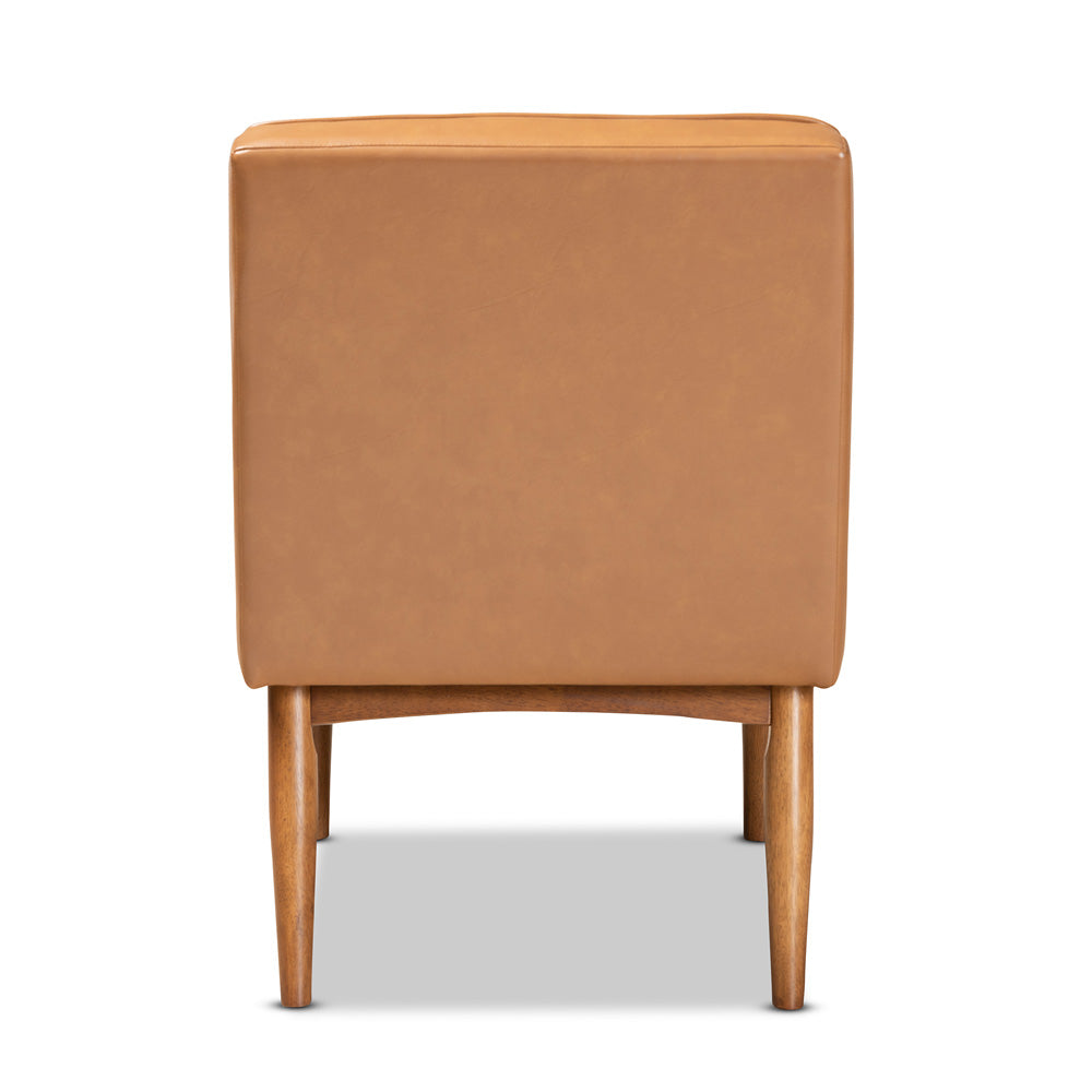 Baxton Studio - Daymond Dining Chair in Tan/Walnut Brown - BBT8051.12-Tan/Walnut-CC view 4