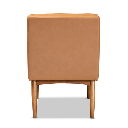 Baxton Studio - Daymond Dining Chair in Tan/Walnut Brown - BBT8051.12-Tan/Walnut-CC view 4