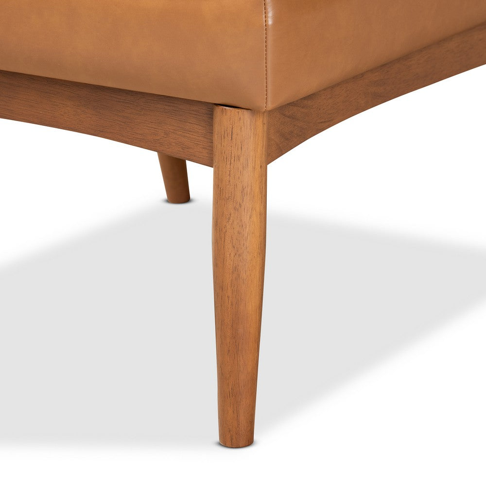 Baxton Studio - Daymond Dining Chair in Tan/Walnut Brown - BBT8051.12-Tan/Walnut-CC view 6