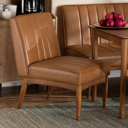 Baxton Studio - Daymond Dining Chair in Tan/Walnut Brown - BBT8051.12-Tan/Walnut-CC view 7
