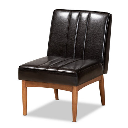 Baxton Studio - Daymond Dining Set in Dark Brown/Walnut Brown - BBT8051.12-Dark Brown/Walnut-5PC Dining Nook Set view 5