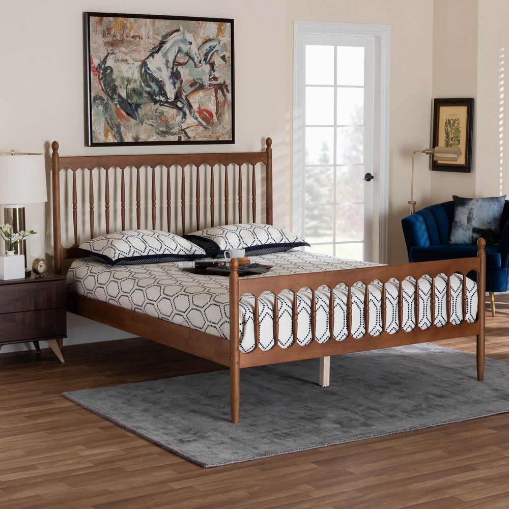 Baxton Studio - Deance Queen Size Bed in Walnut Brown - MG0206-Walnut-Queen view 7