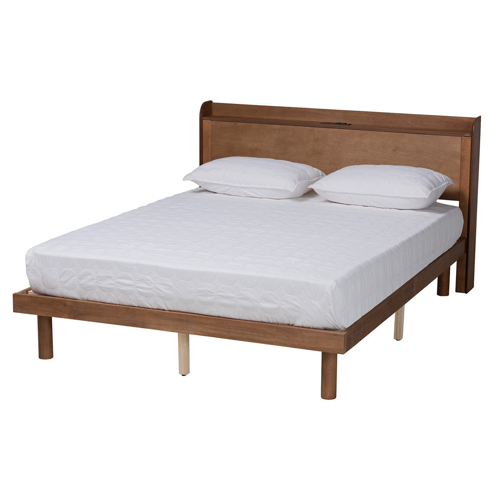 Baxton Studio - Decker Queen Size Bed in Walnut Brown - MG0081S-Walnut-Queen view 1