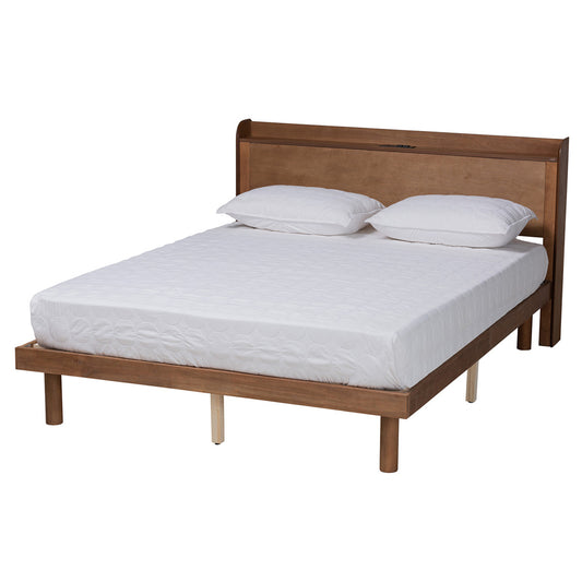 Baxton Studio - Decker Queen Size Bed in Walnut Brown - MG0081S-Walnut-Queen view 1