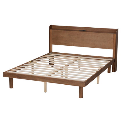Baxton Studio - Decker Queen Size Bed in Walnut Brown - MG0081S-Walnut-Queen view 3