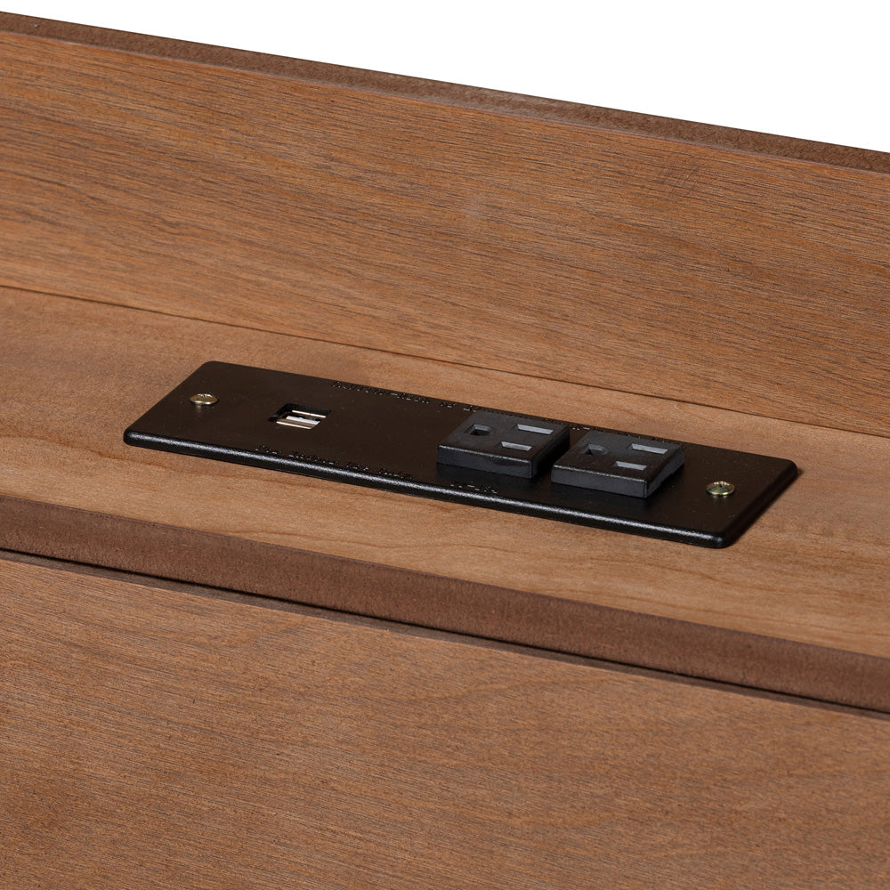 Baxton Studio - Decker Queen Size Bed in Walnut Brown - MG0081S-Walnut-Queen view 6
