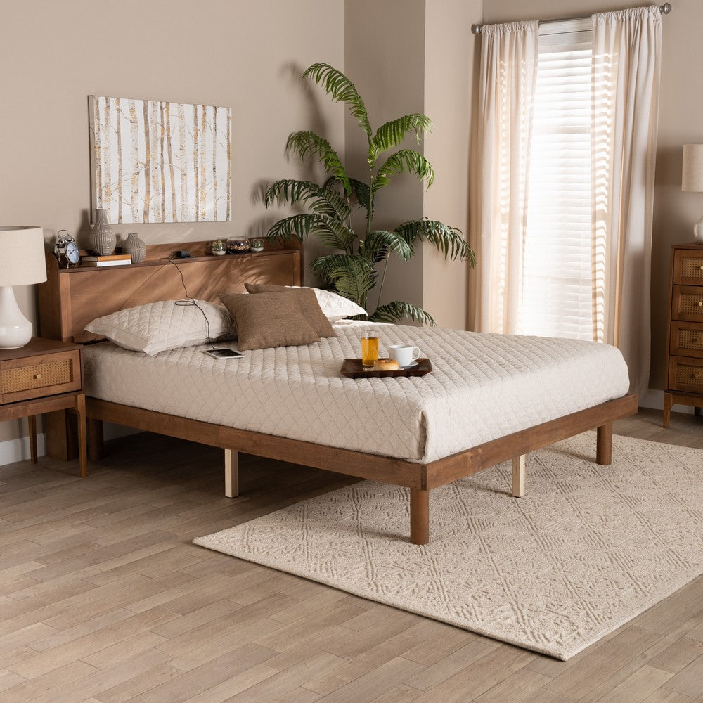 Baxton Studio - Decker Queen Size Bed in Walnut Brown - MG0081S-Walnut-Queen view 8
