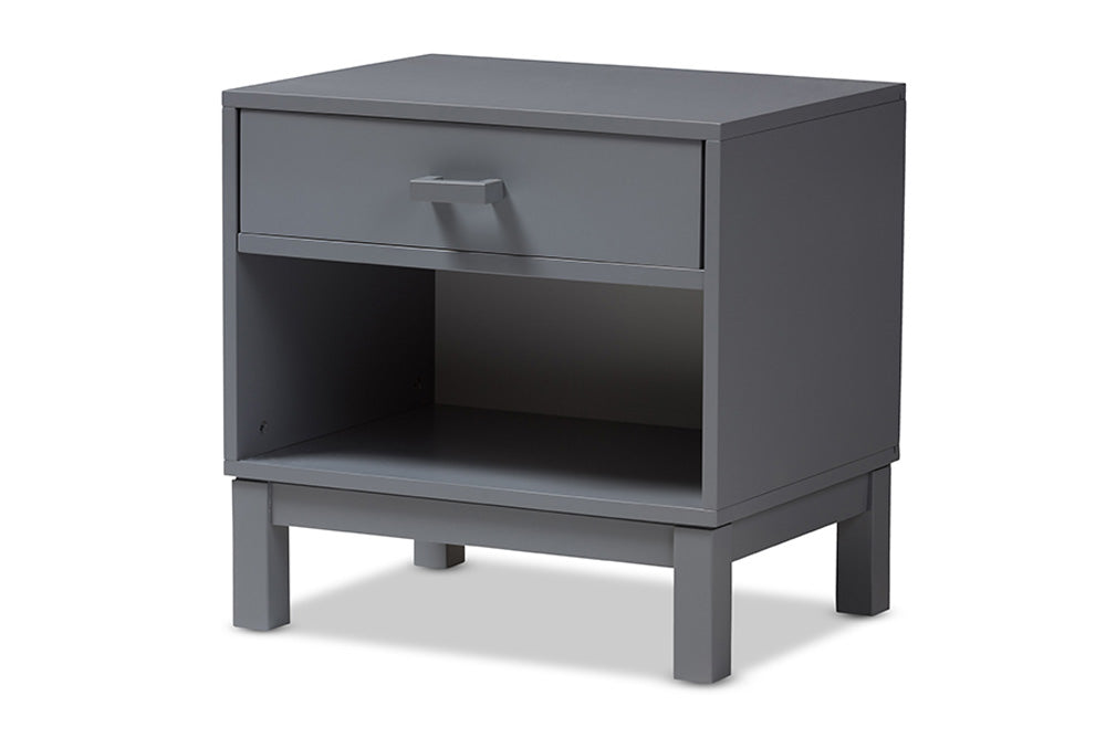 Baxton Studio - Deirdre Nightstand - HNS01-Grey-NS view 1
