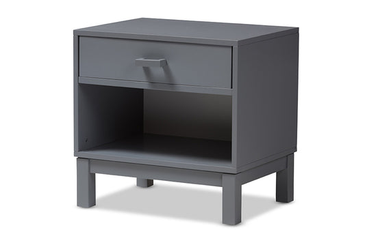 Baxton Studio - Deirdre Nightstand - HNS01-Grey-NS view 1