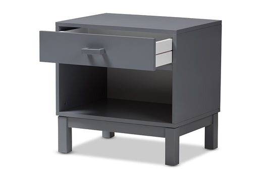 Baxton Studio - Deirdre Nightstand - HNS01-Grey-NS view 2