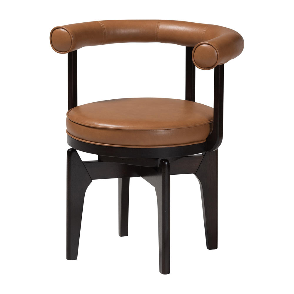 Baxton Studio - Delacruz Dining Chair in Tan/Black - BBT5547-Tan/Black-Armchair-DC view 1