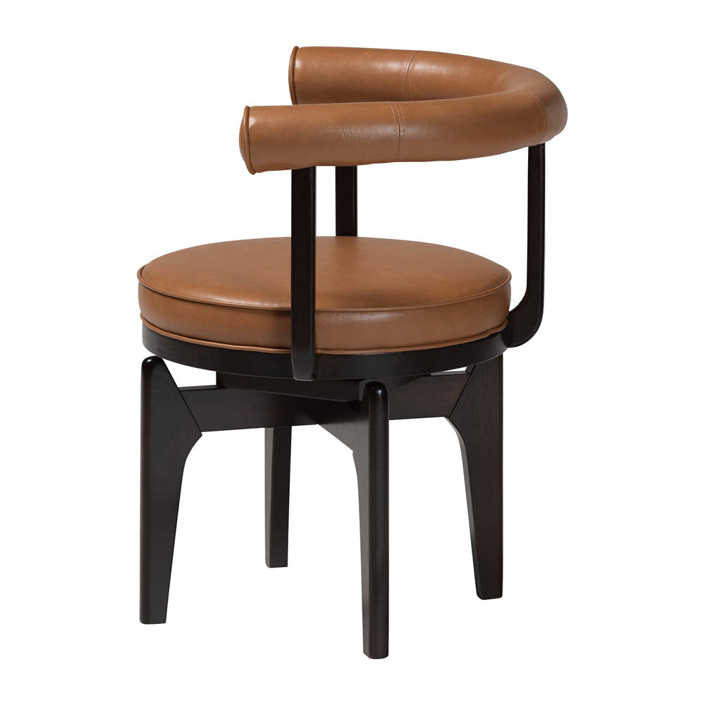 Baxton Studio - Delacruz Dining Chair in Tan/Black - BBT5547-Tan/Black-Armchair-DC view 3